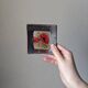 Handmade ceramic wall hanging poppies bohemian country decoration frame