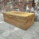 Very large vintage wicker and rattan trunk, antique chest.