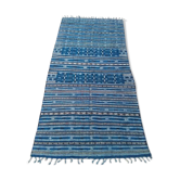 Hand-made blue kilim in pure wool - 215x125cm