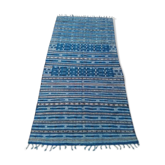 Hand-made blue kilim in pure wool - 215x125cm