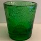 6 green whiskey glasses, bubbles and Biot soufflés