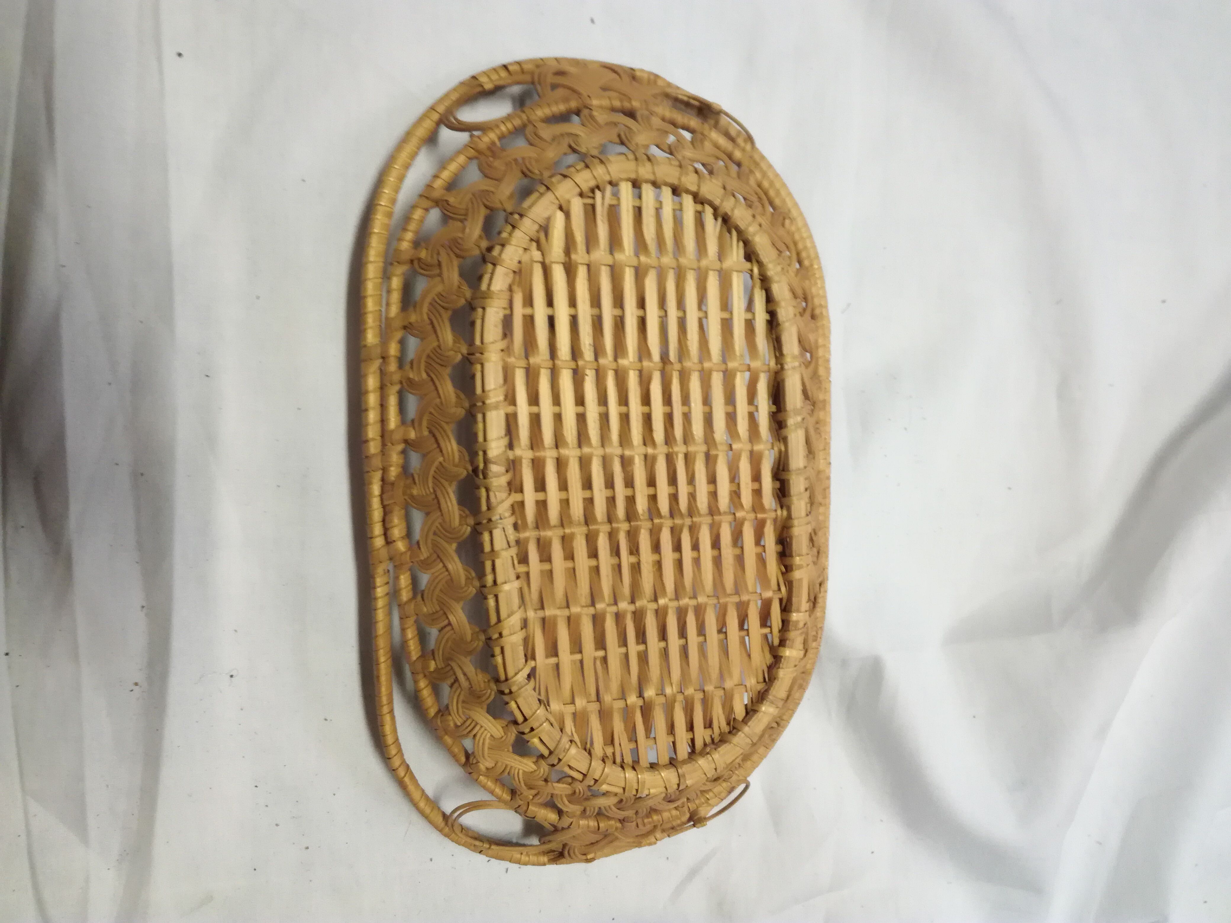 Corbeille vintage rotin tressé