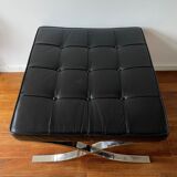 Vintage leather ottoman stool