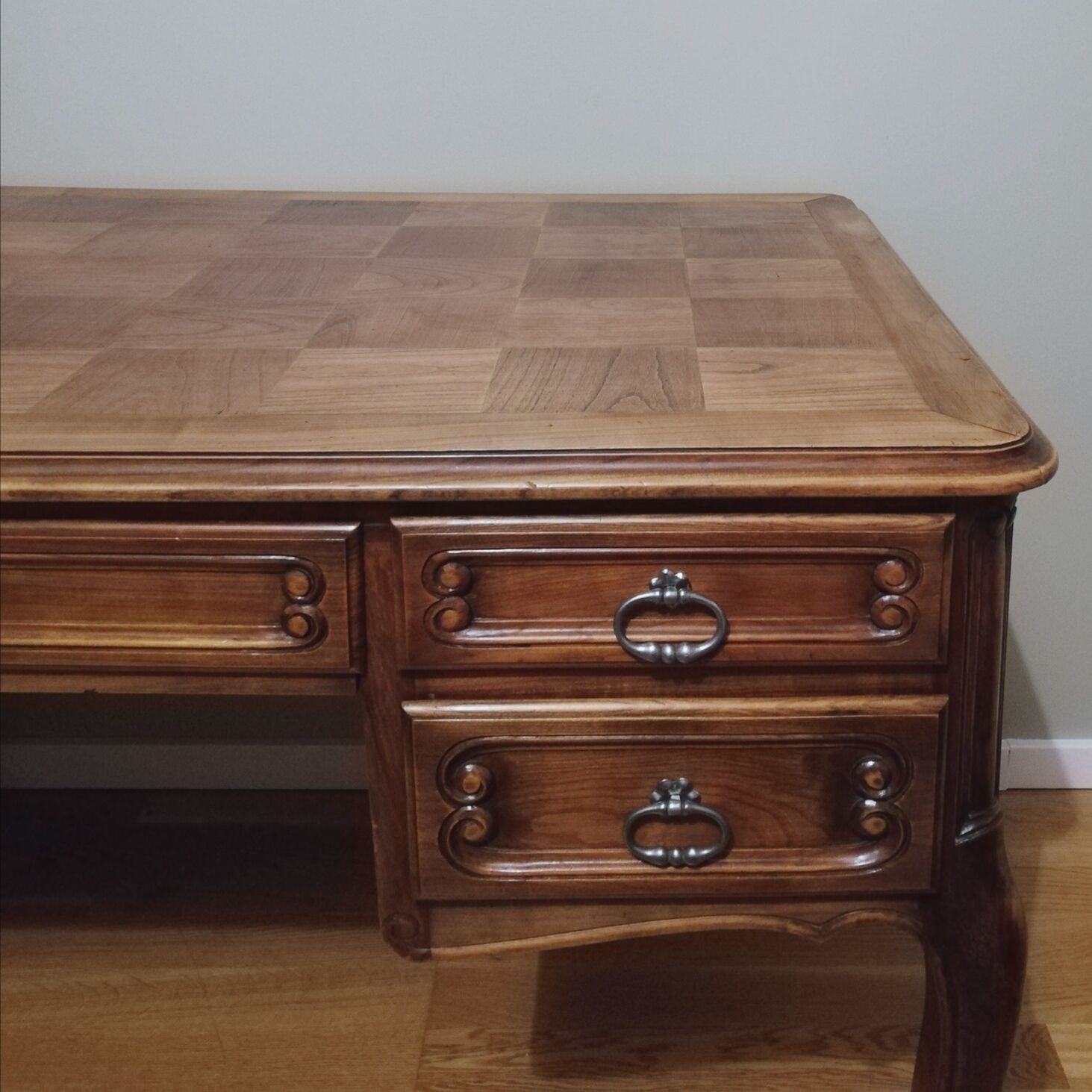Louis XV style oak minister's desk