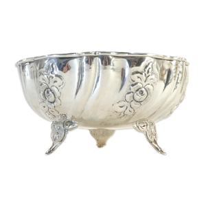 Coupe sur pied tripode en argent massif 900
