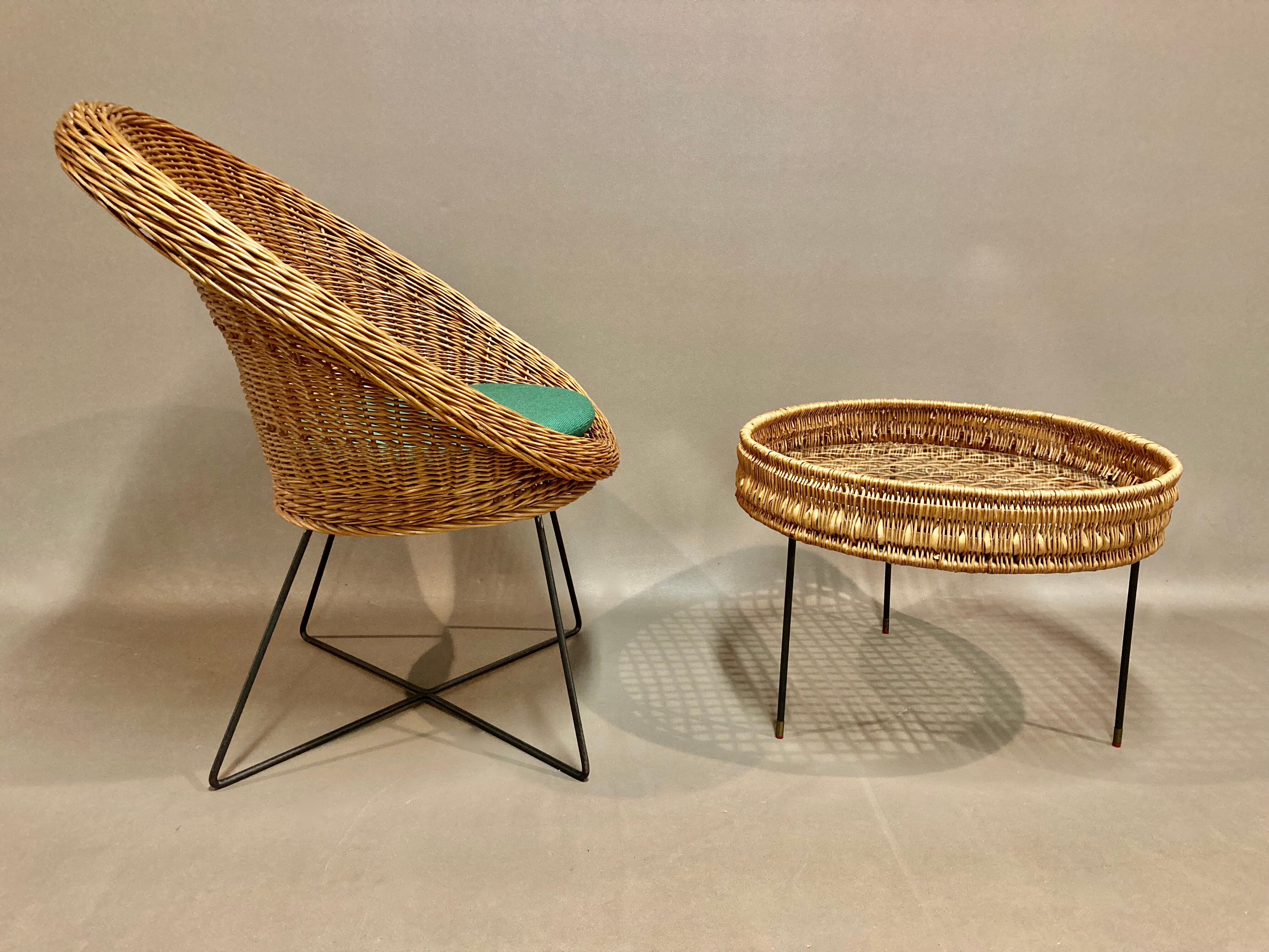 Armchair and matching table design 1950