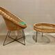 Fauteuil et sa table assortie design 1950