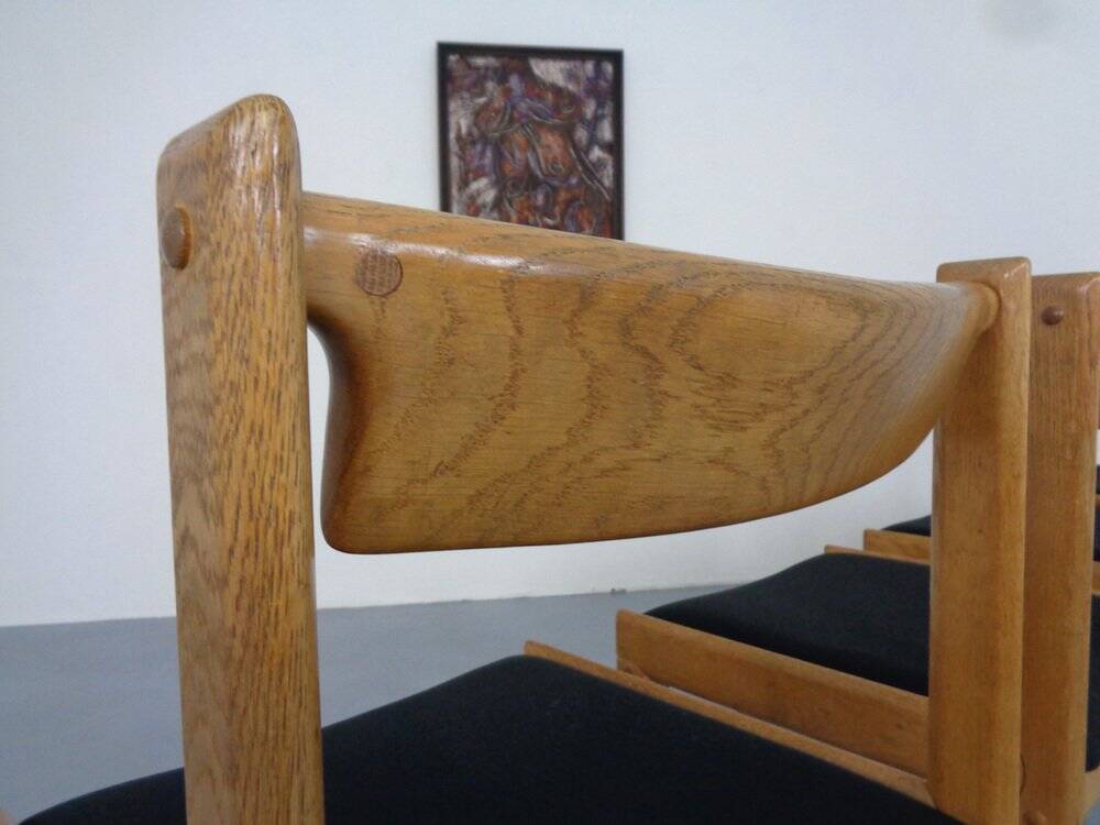 Danish Oak Dining Chairs, Set of 4, 1960s