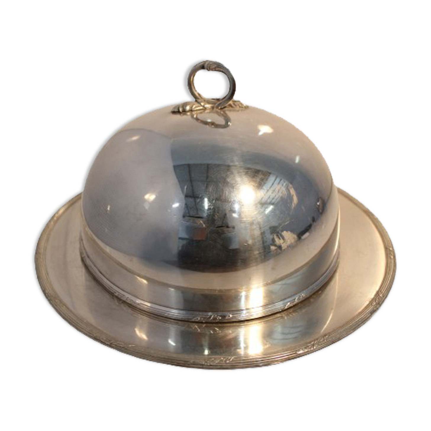 Silver metal bell dish "europ felix"