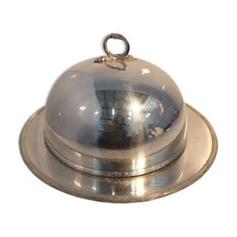Plat à cloche en métal argenté "europ felix"