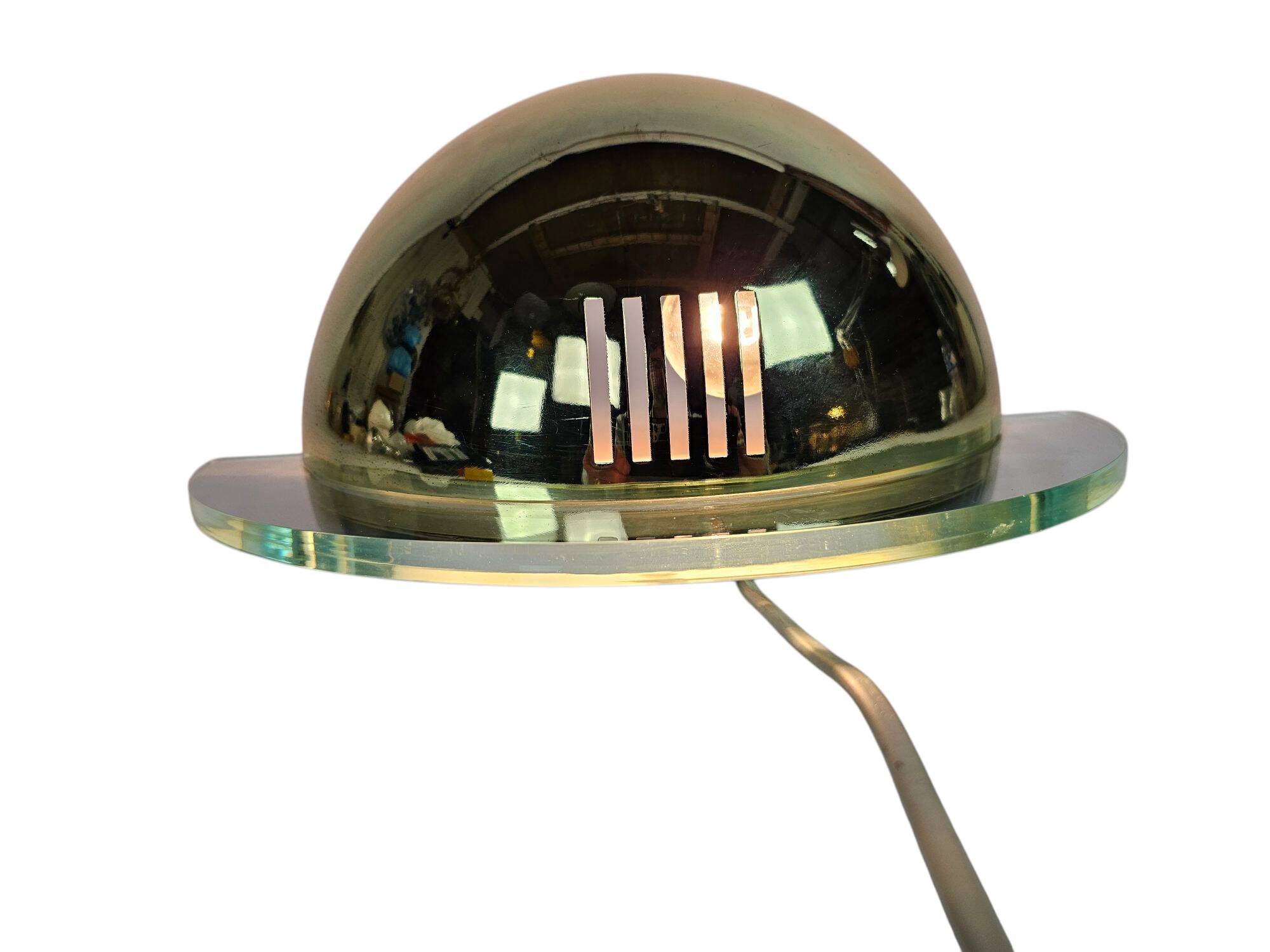 Vrieland design - Holland - ceiling lamp - globe - gold- brass -  80s