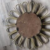 Golden rattan sun mirror 50cm