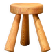 Ingvar Hildingsson Scandinavian solid Pine tripod Stool, Sweden 1970s