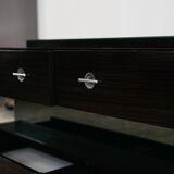 Comò Cassettiera In Ebano Macassar E Specchio Cubic Design Modern 70