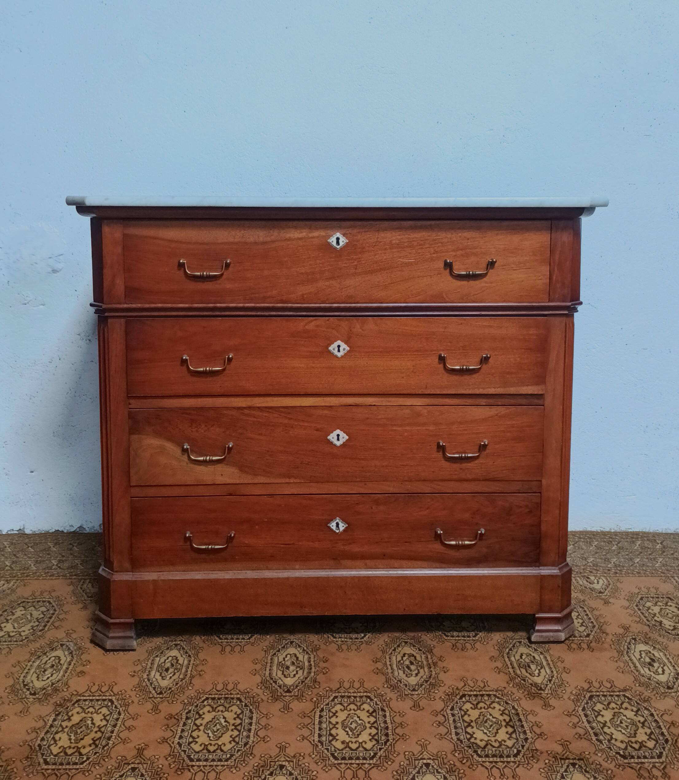 Louis Philippe walnut chest of drawers