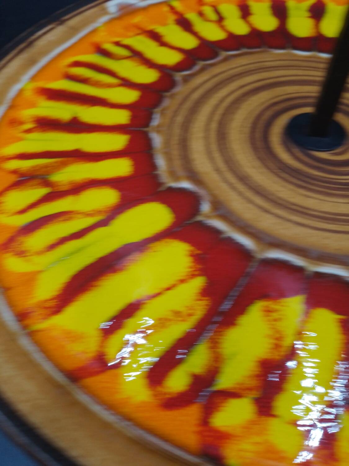 St Clément ceramic cheese board with flamboyant Psychedelic Orange decoration