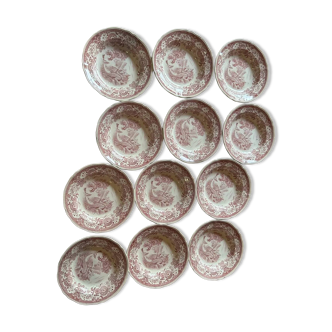 Set of 12 Villeroy & Boch deep plates model Burgenland pink – 23.5 cm