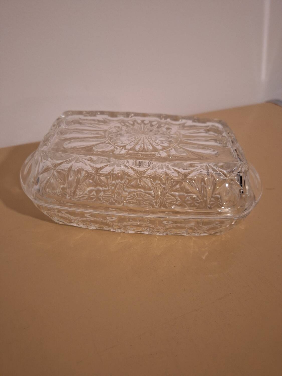 Glass butter dish France