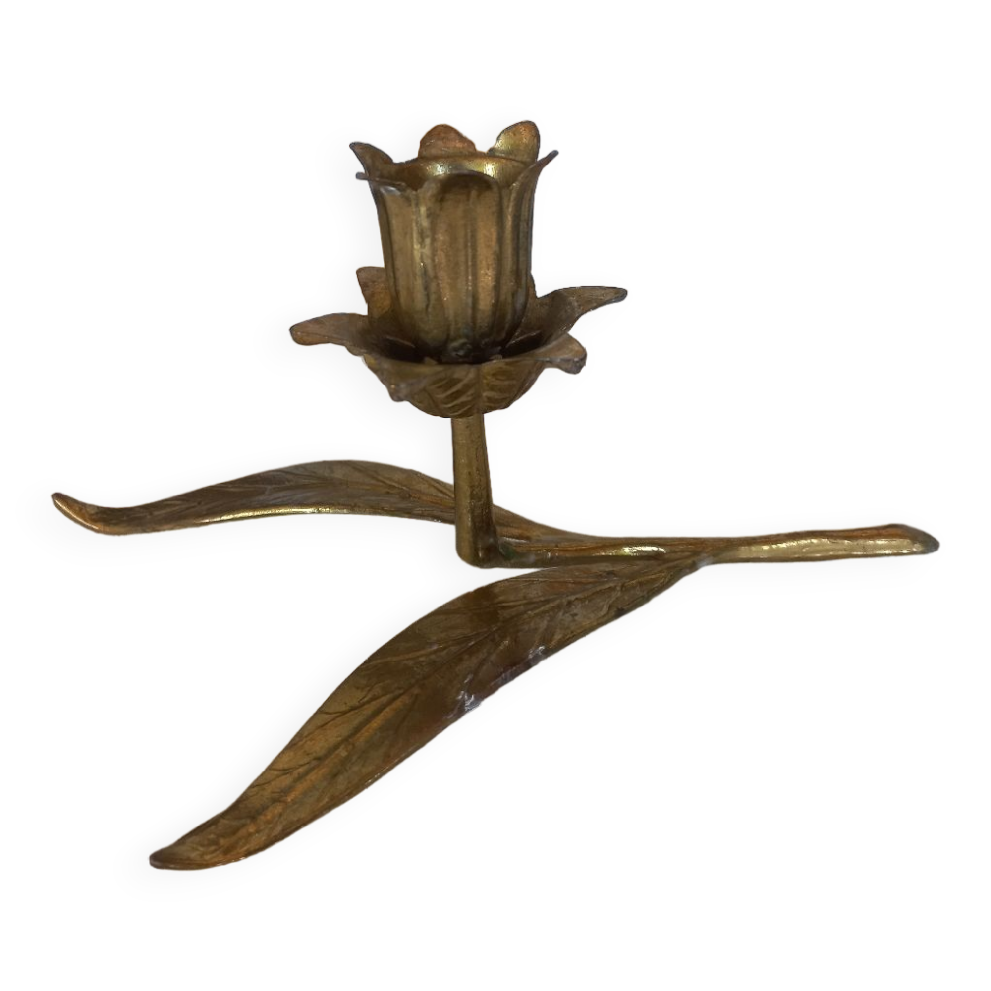 Candlestick candlestick brass flower