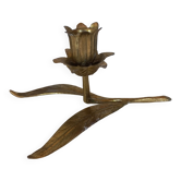 Bougeoir chandelier fleur laiton