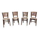 Set of 4 Vintage Rope Bistro Chairs