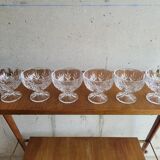 Set de 6 coupes à glaces en verre taillé