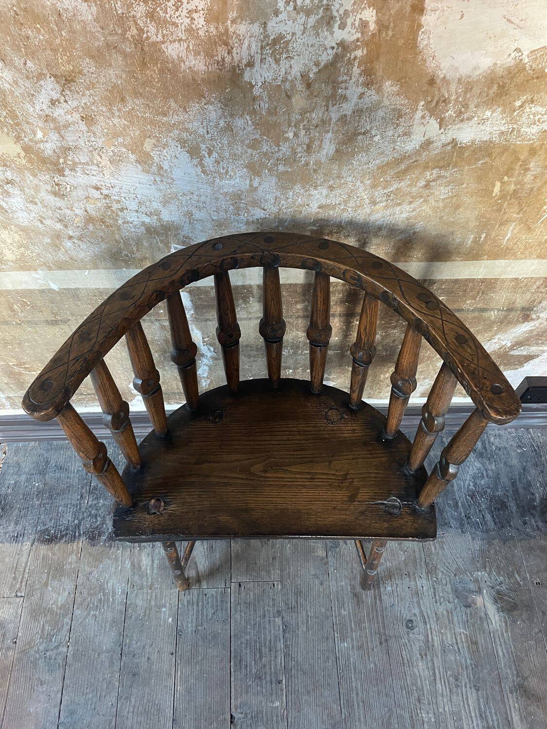 Circa Early 19th Century Century Welsh Vernacular Stick Back Hedge Chair