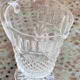 Carafe en verre et cristal transparent, ciselées, motif ananas ancienne