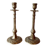 Pair of bronze candlesticks