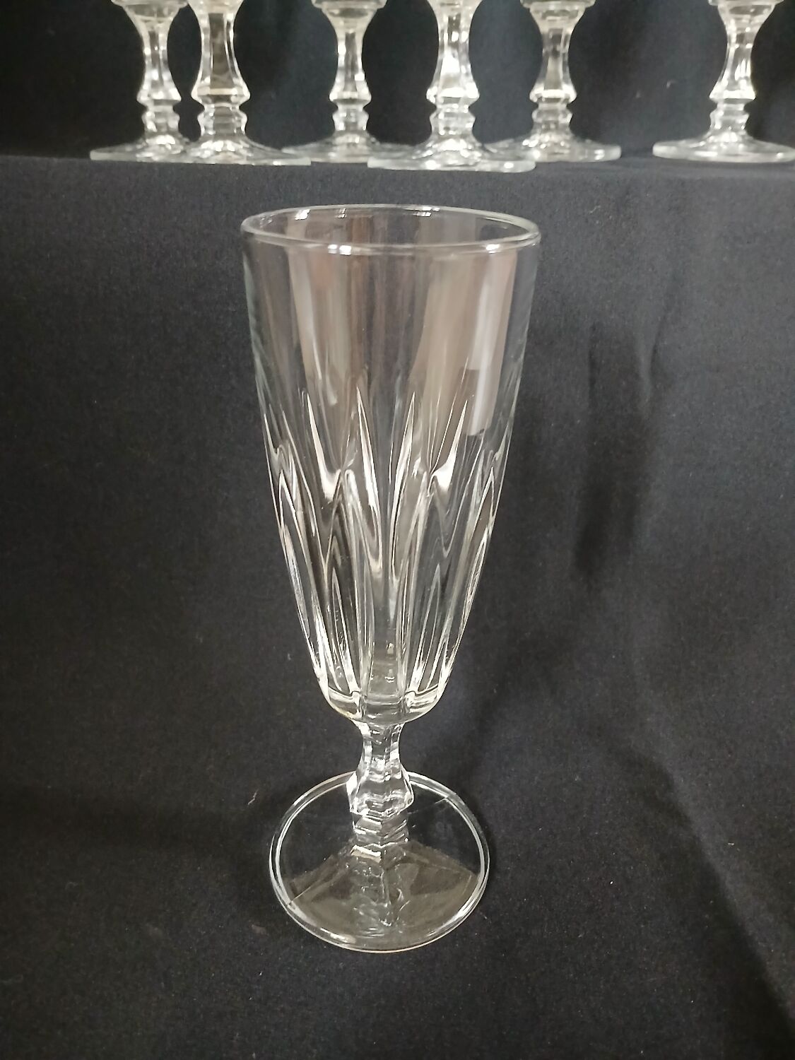 8 antique champagne flutes