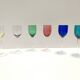 Set of Six Colorful Murano Blown Glass Wine Glasses, Italy 1980s