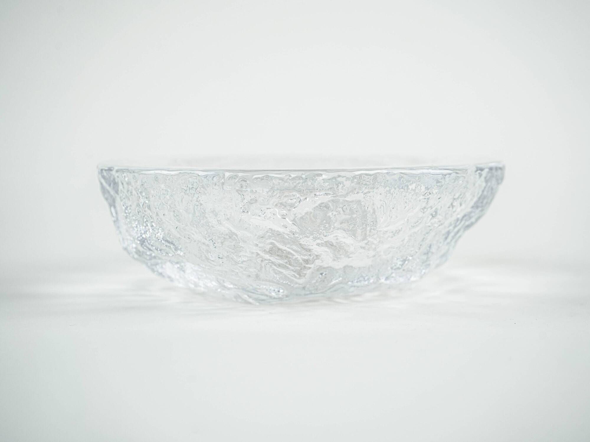 Kosta Boda Textured Glass Platter, Swedish Art Glass, 1960s