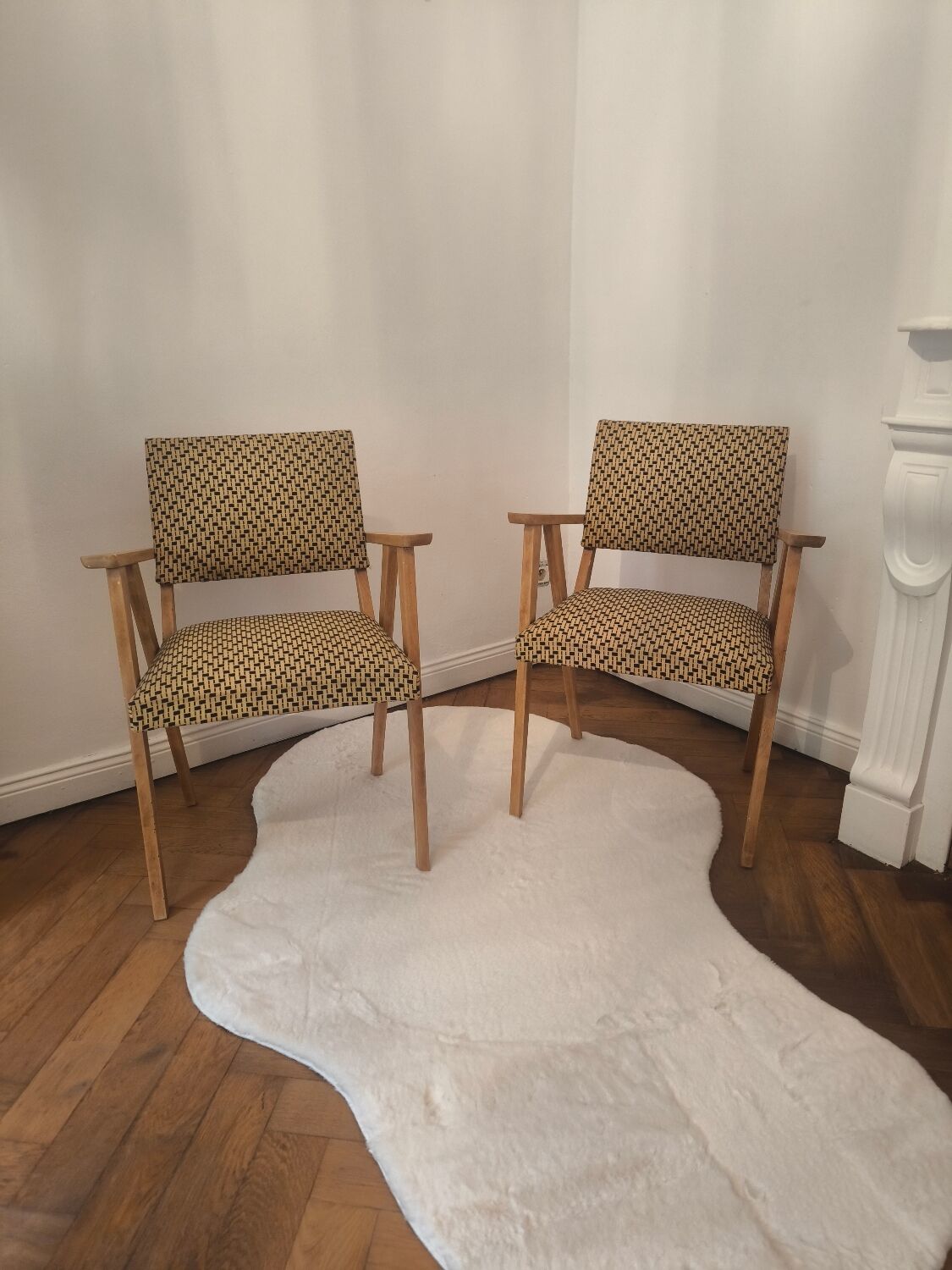 Paire de fauteuils bridge vintage 1950