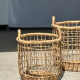 Trio de paniers en jonc de mer ajourés