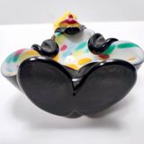 Black and Multicolored Murano Glass Clown Trinket Bowl / Ashtray, Italy