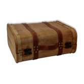 Small suitcase, wooden box