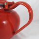 Vintage teapot coffee maker in red enameled metal