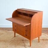 Swedish secretary sliding tray teak 1950s