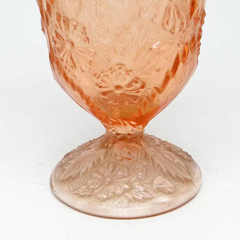 Retro vase, rose glass, Ząbkowice, Poland, 1970s