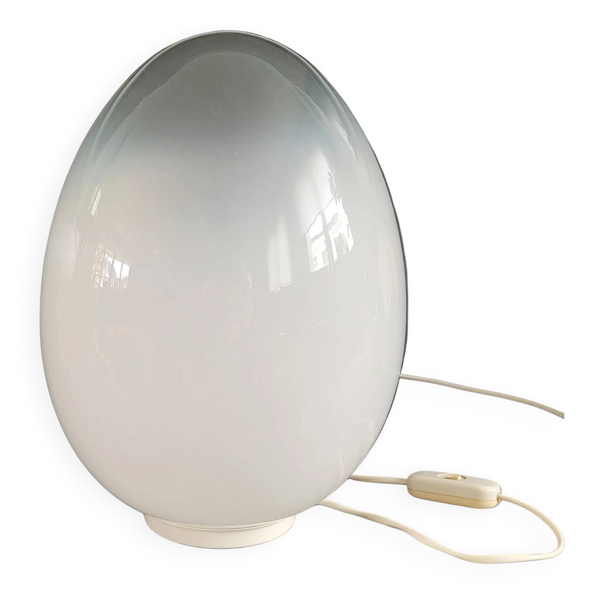 Vintage glass egg lamp