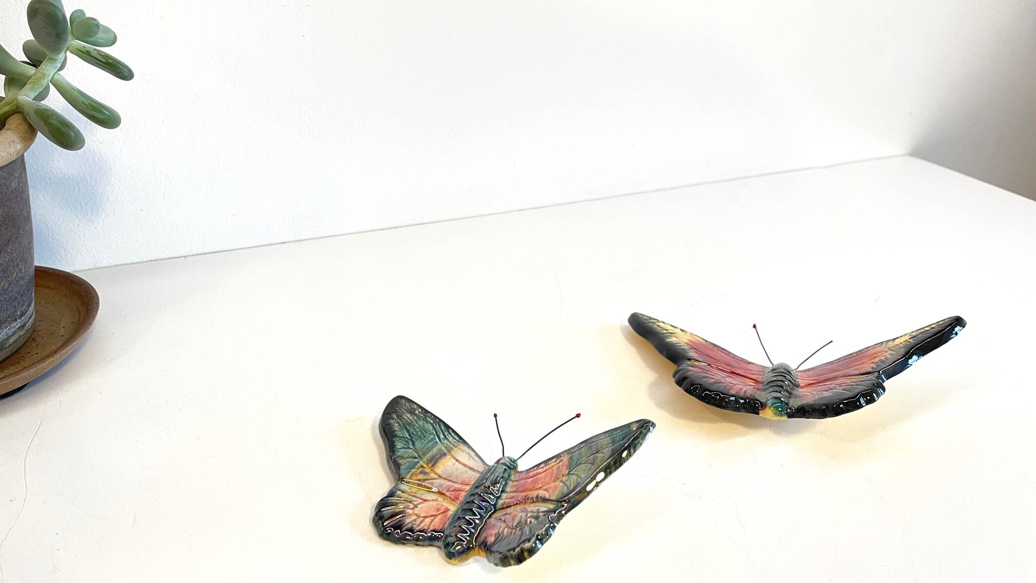 Vintage ceramic wall butterflies