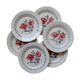 Set of 6 flat plates flowered old French earthenware Digoin Sarreguemines model Cannes