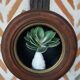 Black round wall shelf