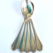 Christofle - set of 5 coffee mocha spoons model pompadour silver metal 10 cm
