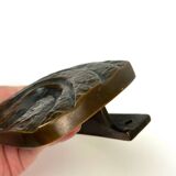 Mid Century Solid Abstract Brutalist Bronze front Door Handle 1960