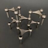 6 stackable metal candle holders by Nagel Konzept Fritz 1970