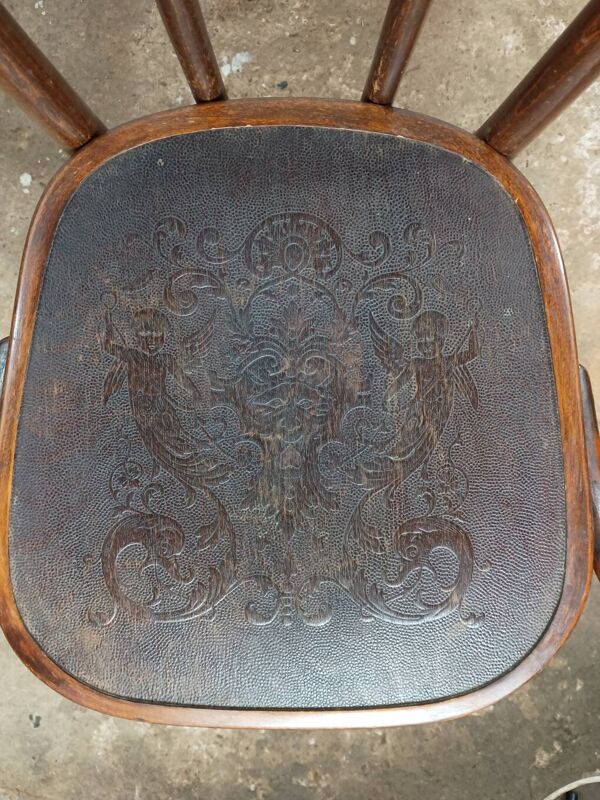 Fauteuil en bois courbé Fischel style bistrot fin XIXème