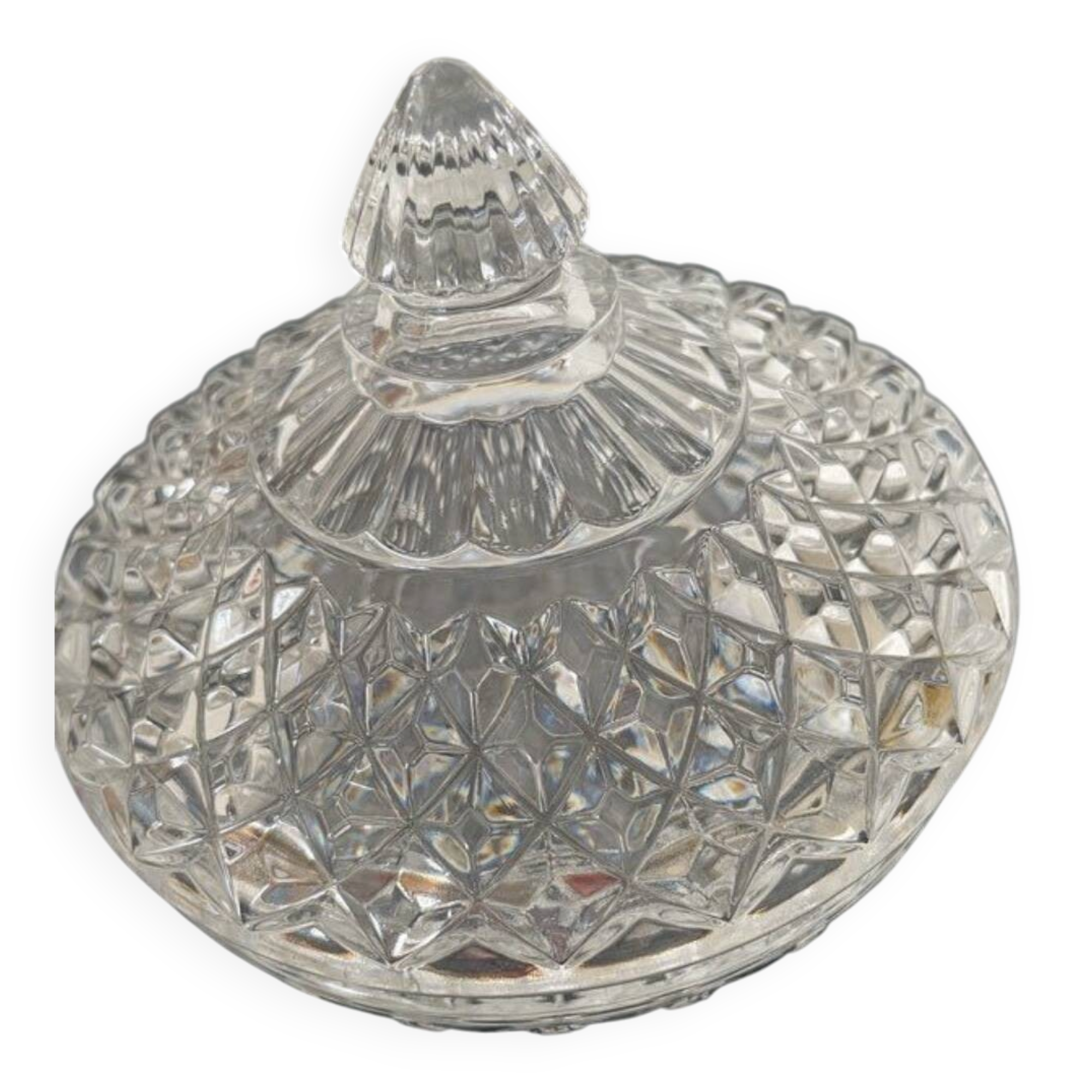 Bonbonnière, sugar bowl Crystal d'Arques