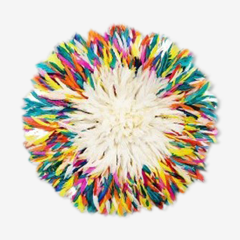 Juju hat blanc contour multicolore de 60 cm