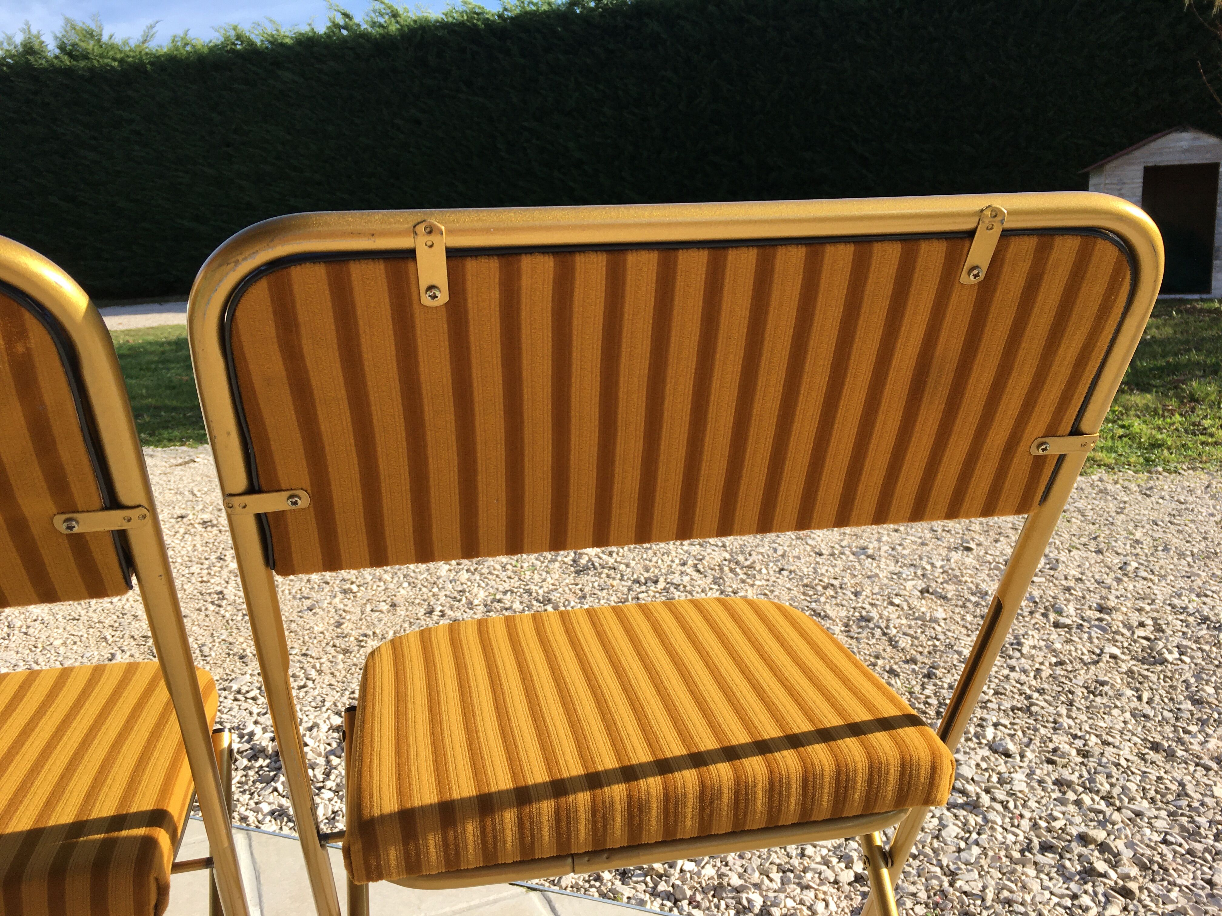 Lafuma foldable camping chair duo from the 50s/60s